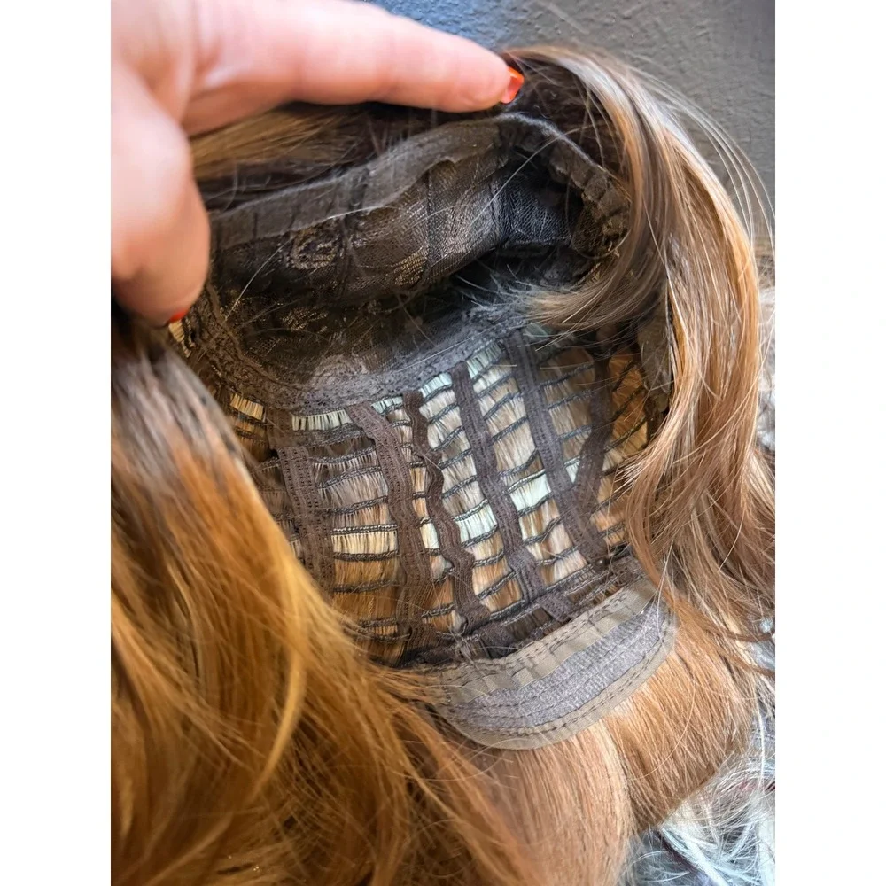 Brown banged wig